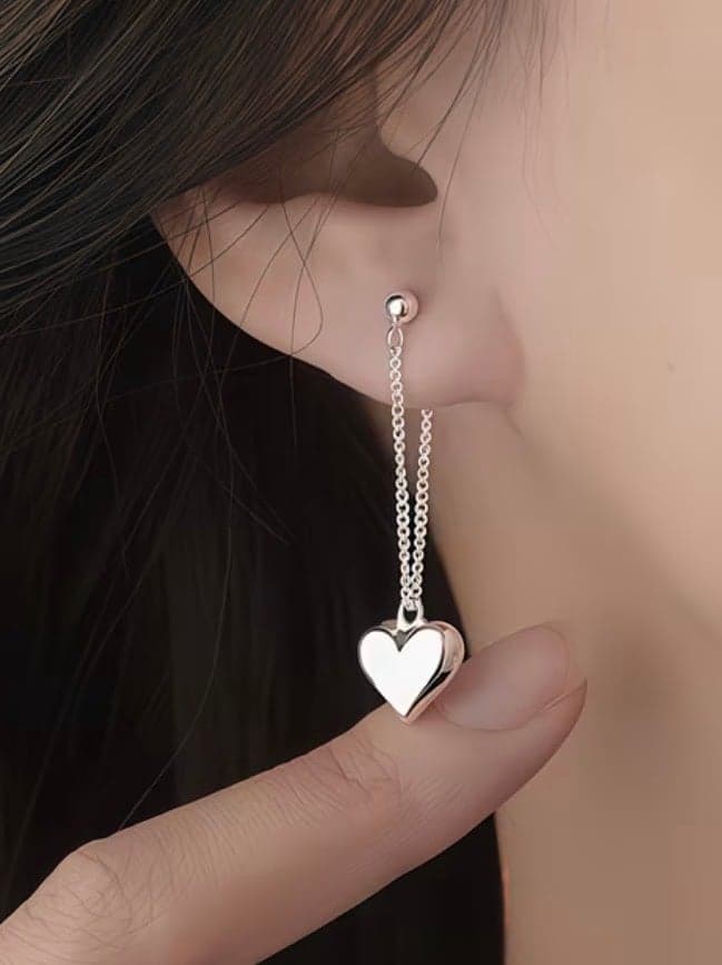 Women'S Elegant Minimalist Heart-Shaped Dangle Earrings - Thumbnail 2