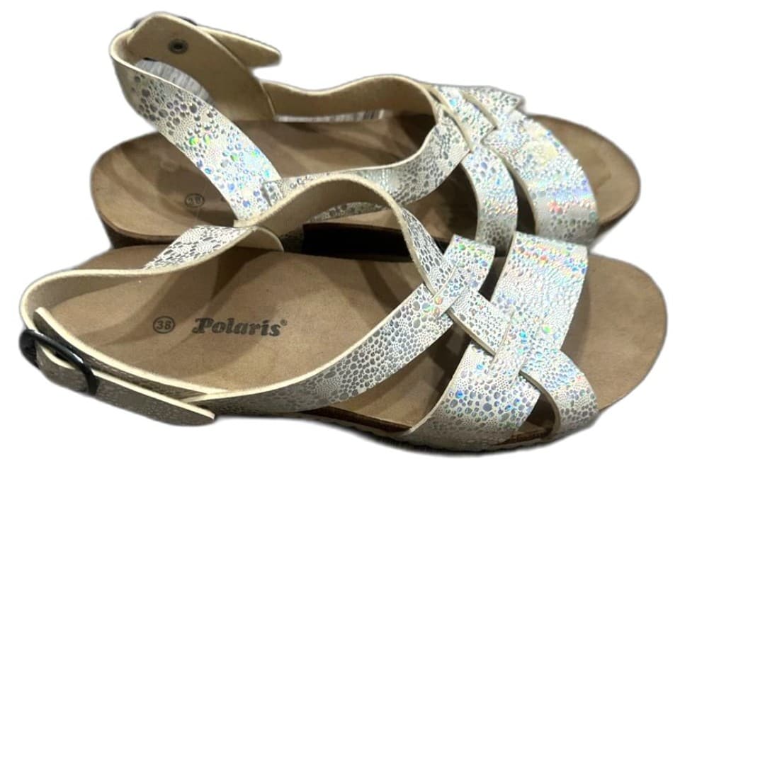 Women's Silver Glitter Sandals - Image 1