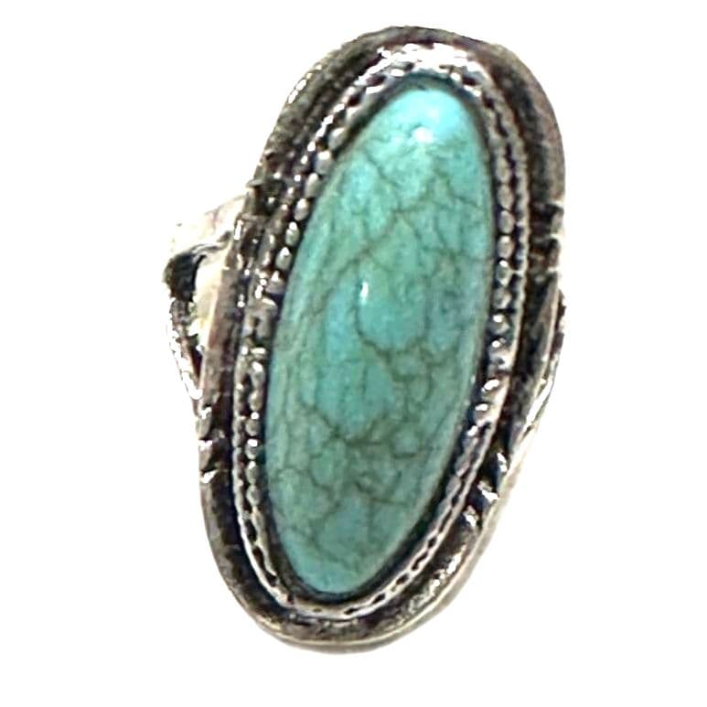 Turquoise (Silver Color )Ring - Thumbnail 3