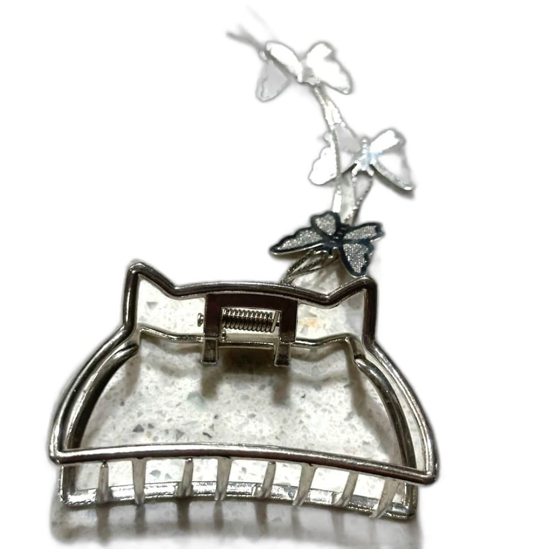 Silver Butterfly Hair Clip - Image 1