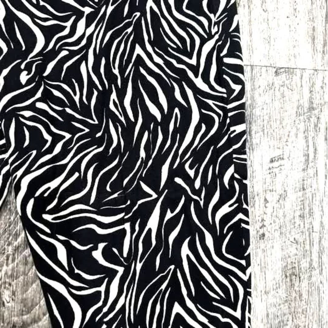 black and white zebra pants, elastic waistband - Thumbnail 3