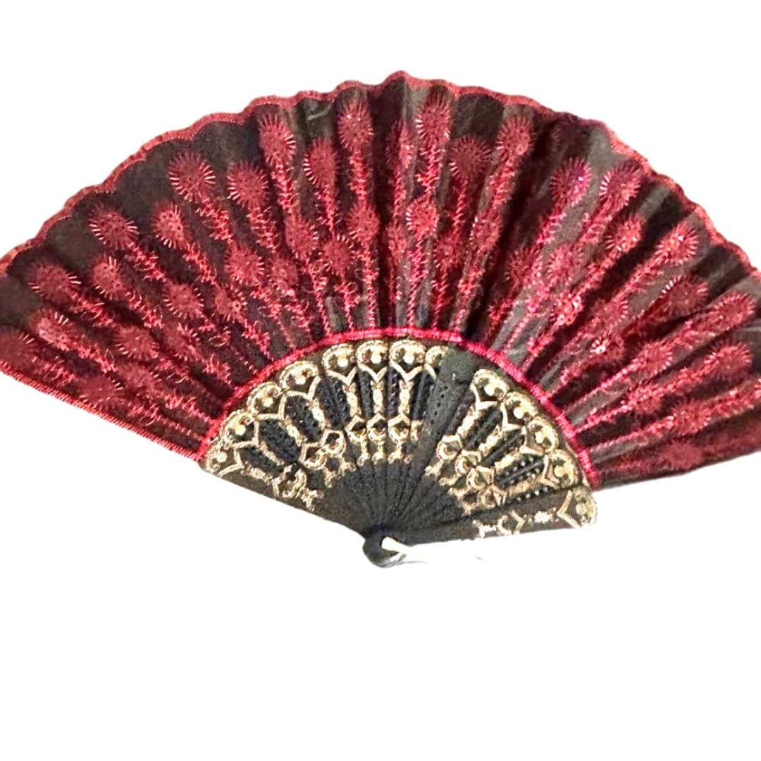 Elegant Black and Red Fan - Thumbnail 2