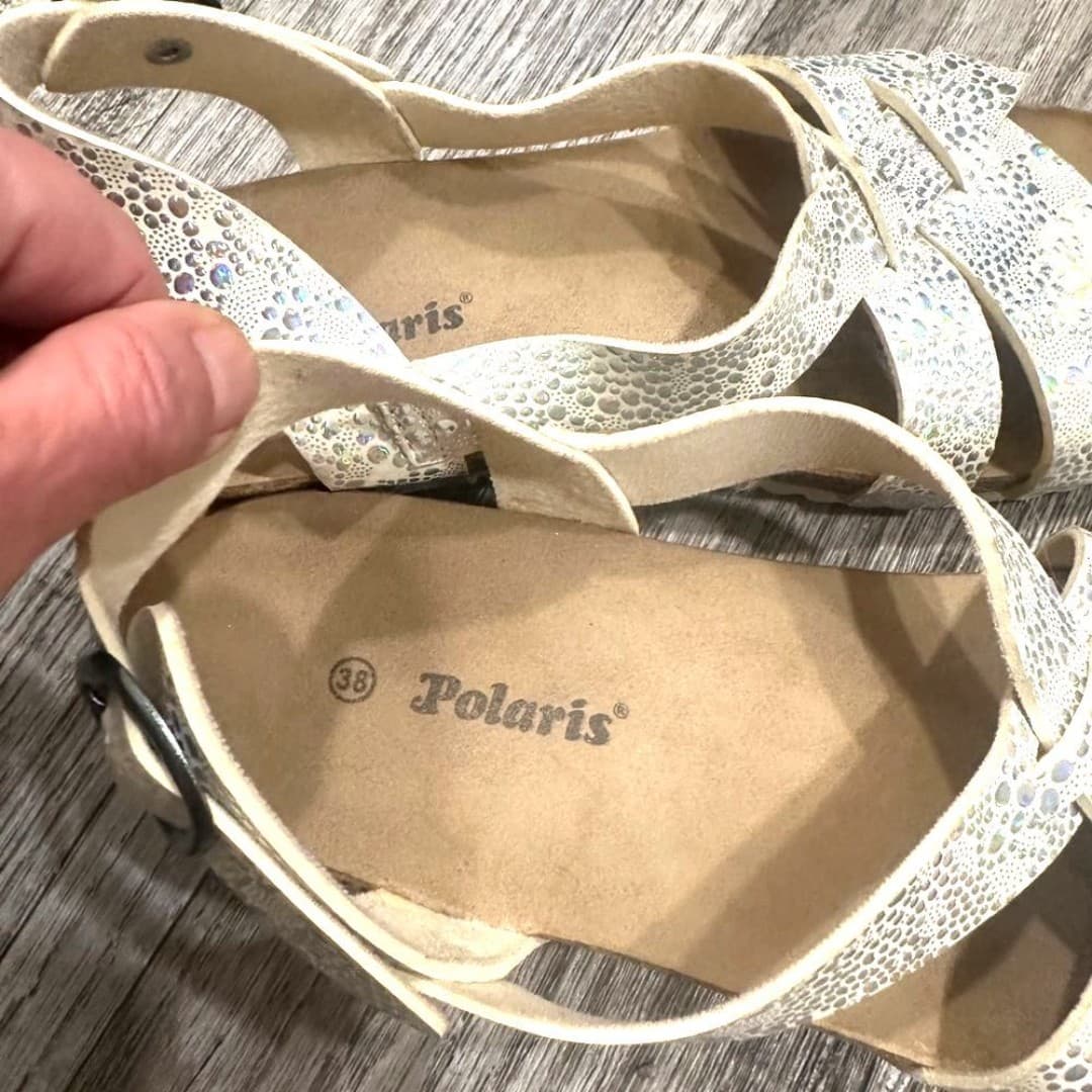 Women's Silver Glitter Sandals - Thumbnail 5