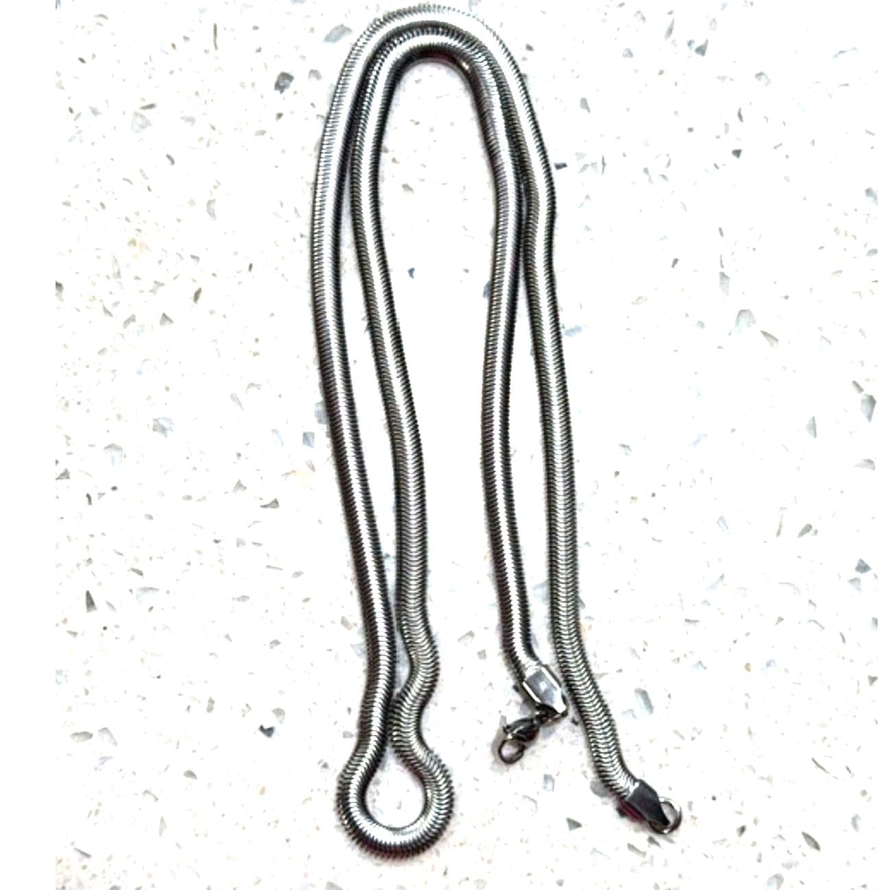 Stainless Steel Flat Snake Chain Necklace 24 Inch 6mm Silver Tone Unisex - Thumbnail 6