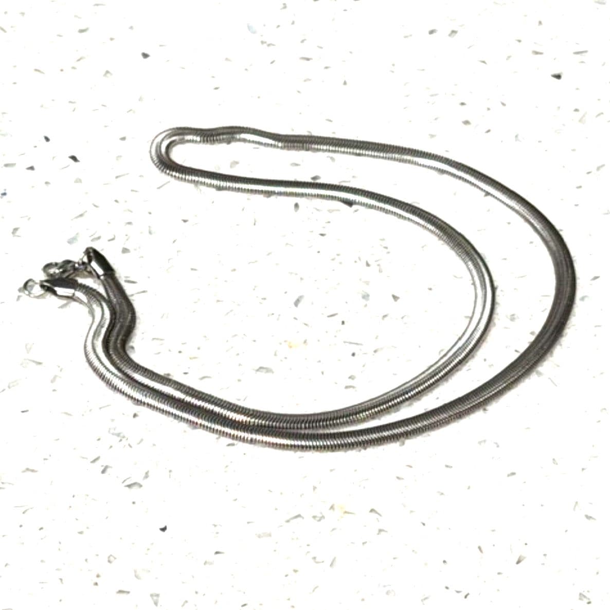 Stainless Steel Flat Snake Chain Necklace 24 Inch 6mm Silver Tone Unisex - Thumbnail 5