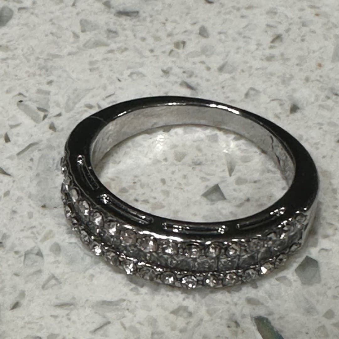 Elegant Ring Silvery Plated double Ring Zirconia Jewelry - Thumbnail 10