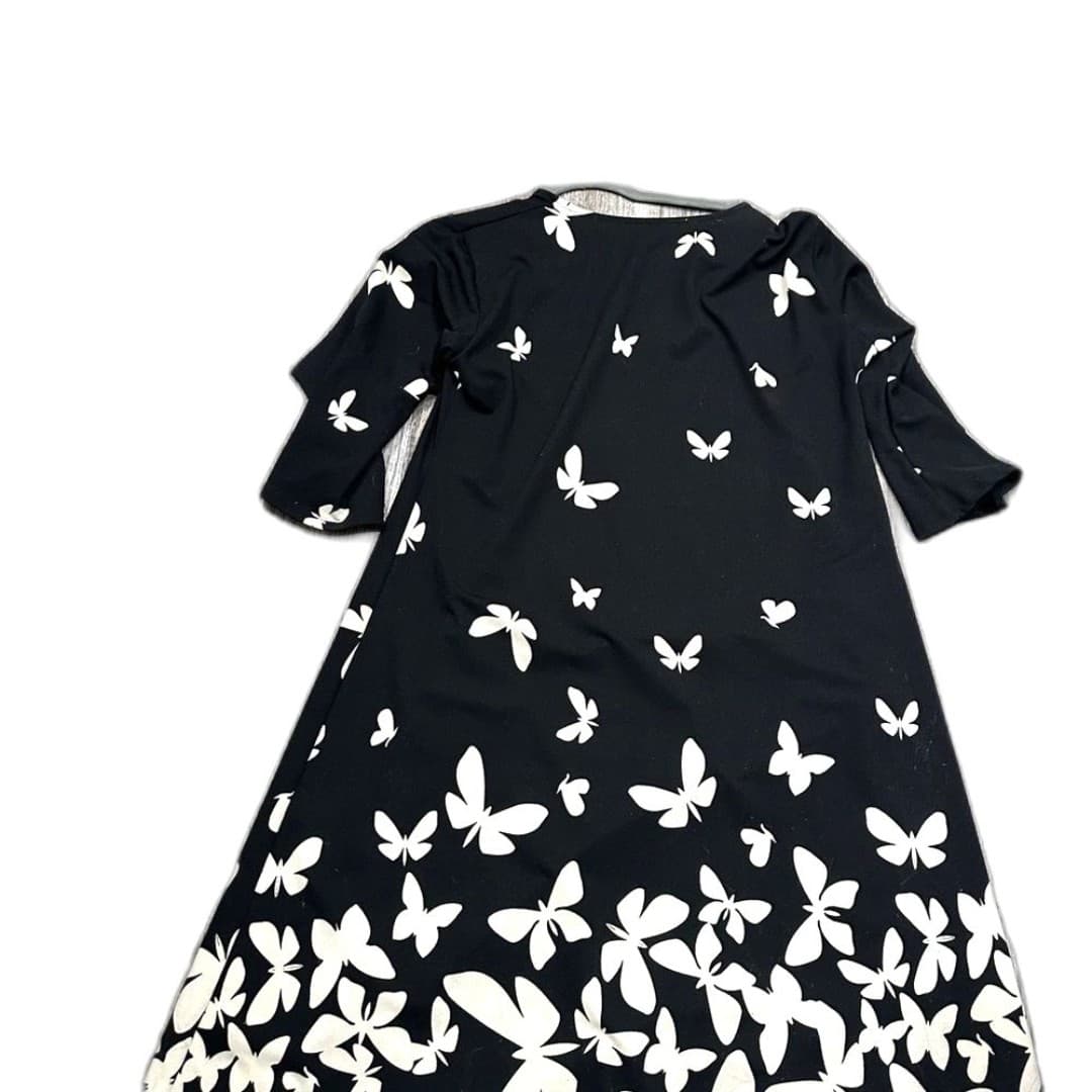 Black and White Butterfly Dress - Thumbnail 5
