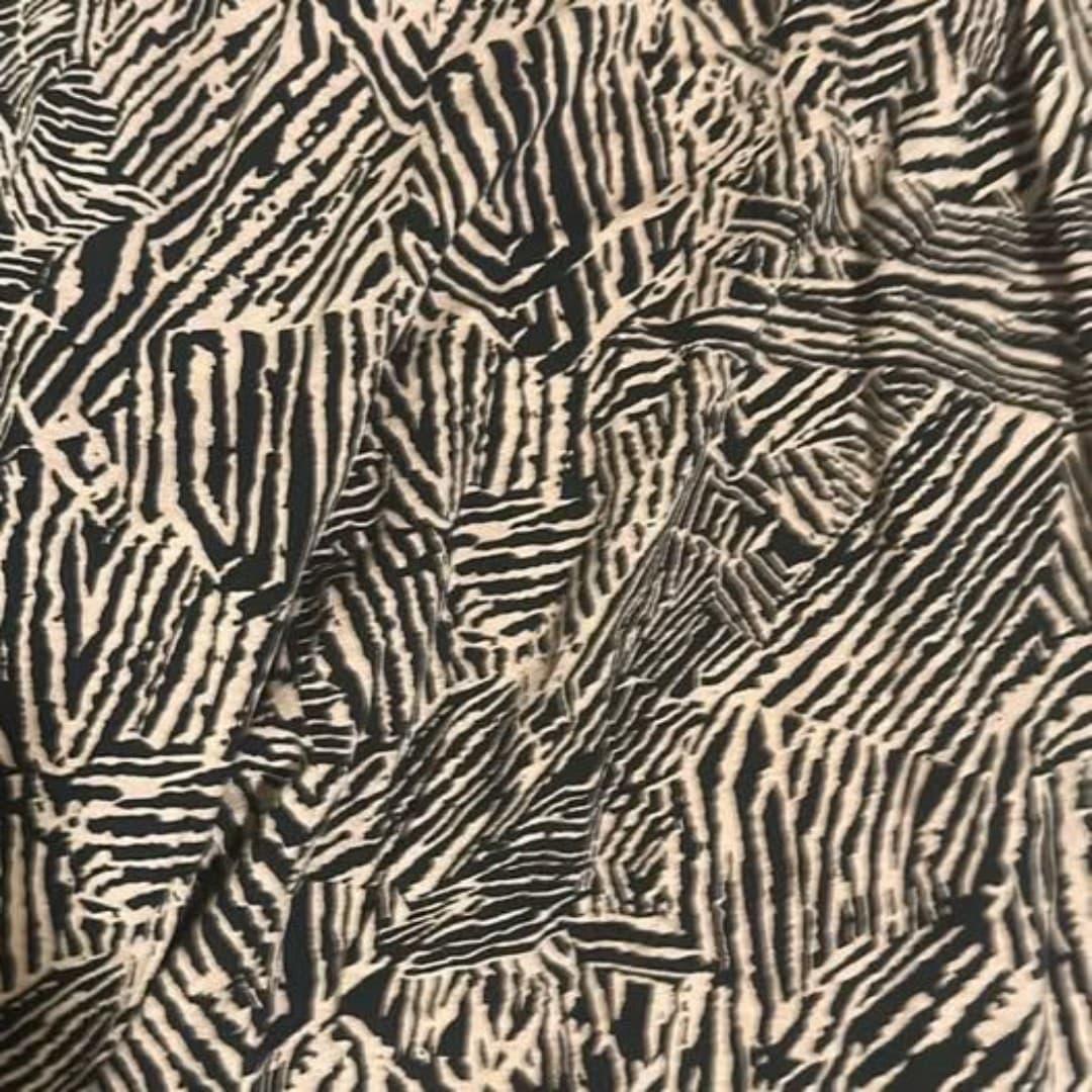 Elastic waistband pants black and beige - Thumbnail 3