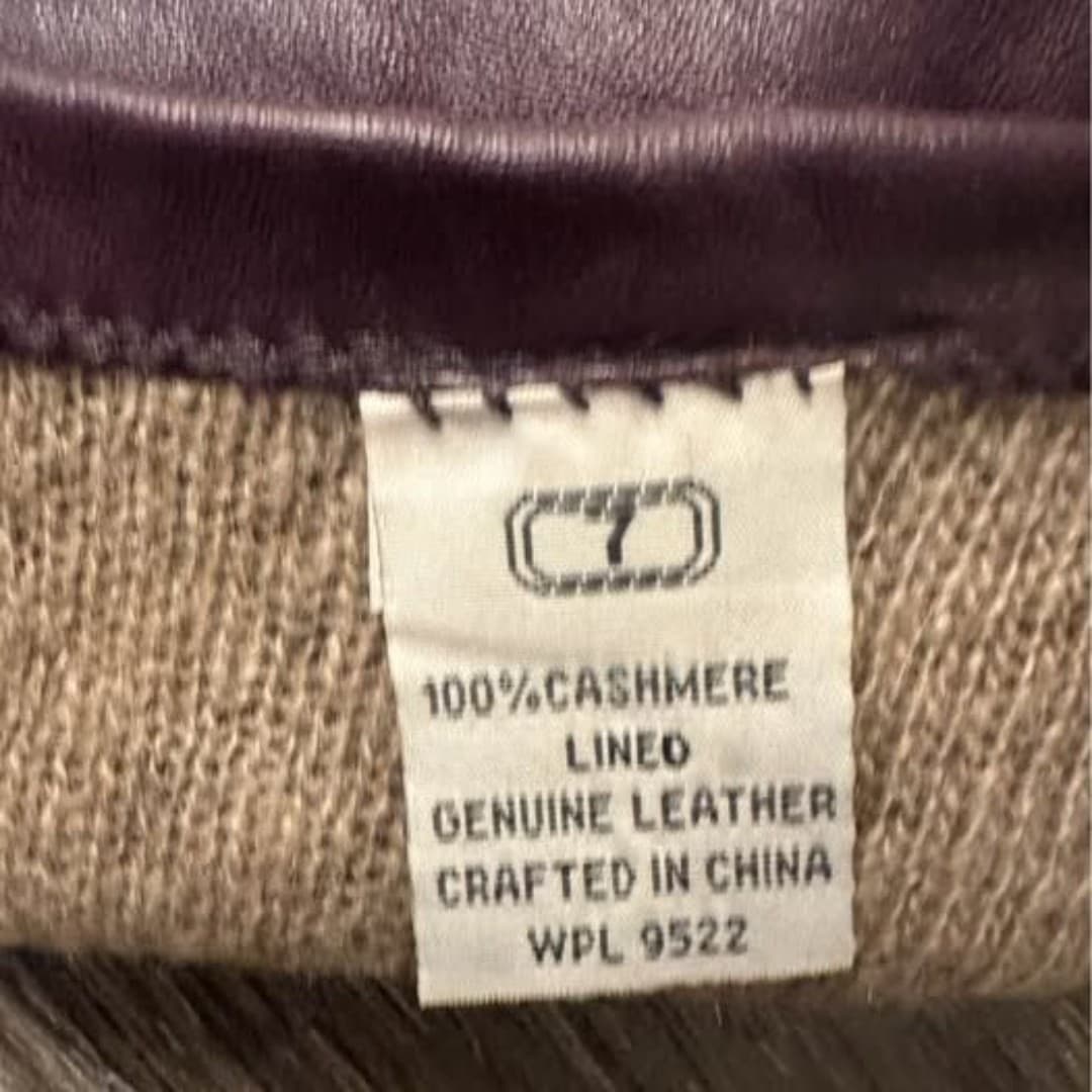 Luxurious Deep Purple Leather Gloves (cashmere inside) - Thumbnail 6