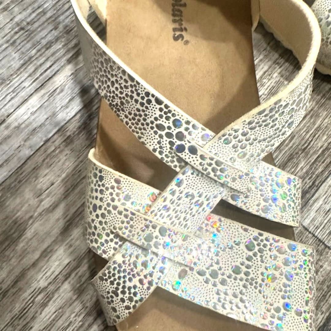 Women's Silver Glitter Sandals - Thumbnail 8