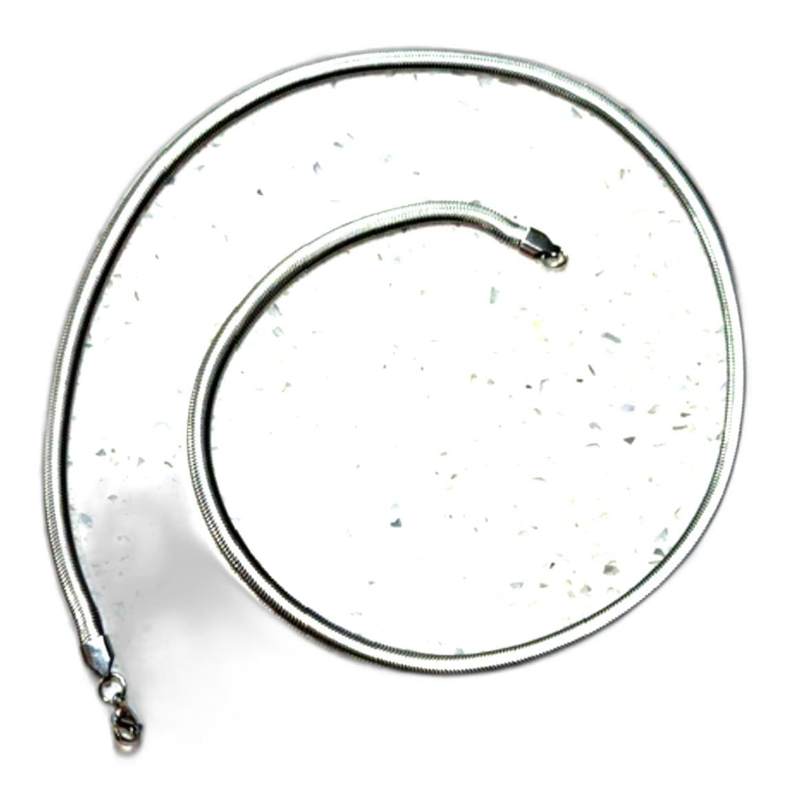 Stainless Steel Flat Snake Chain Necklace 24 Inch 6mm Silver Tone Unisex - Thumbnail 7