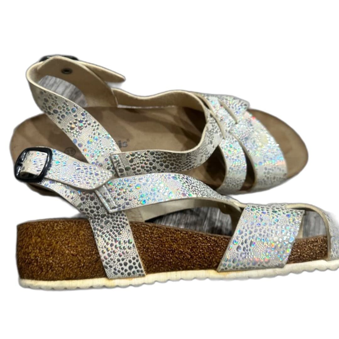 Women's Silver Glitter Sandals - Thumbnail 3