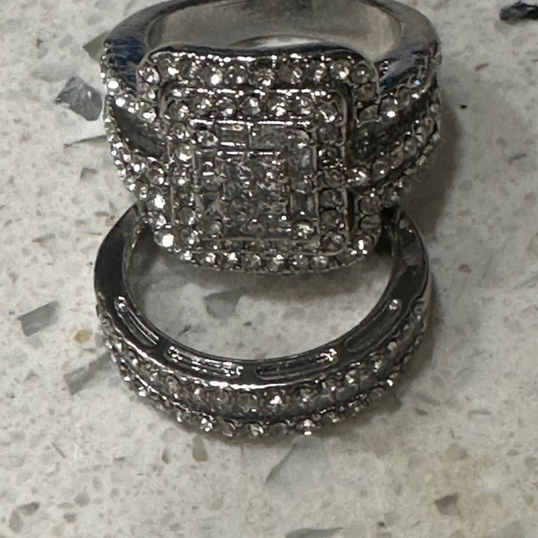 Elegant Ring Silvery Plated double Ring Zirconia Jewelry - Thumbnail 8