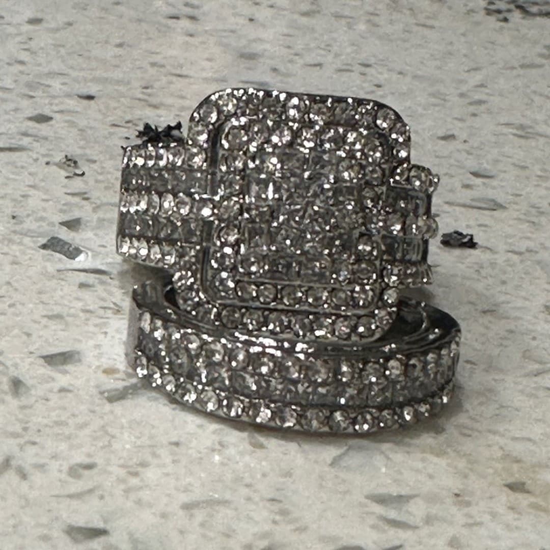 Elegant Ring Silvery Plated double Ring Zirconia Jewelry - Thumbnail 4