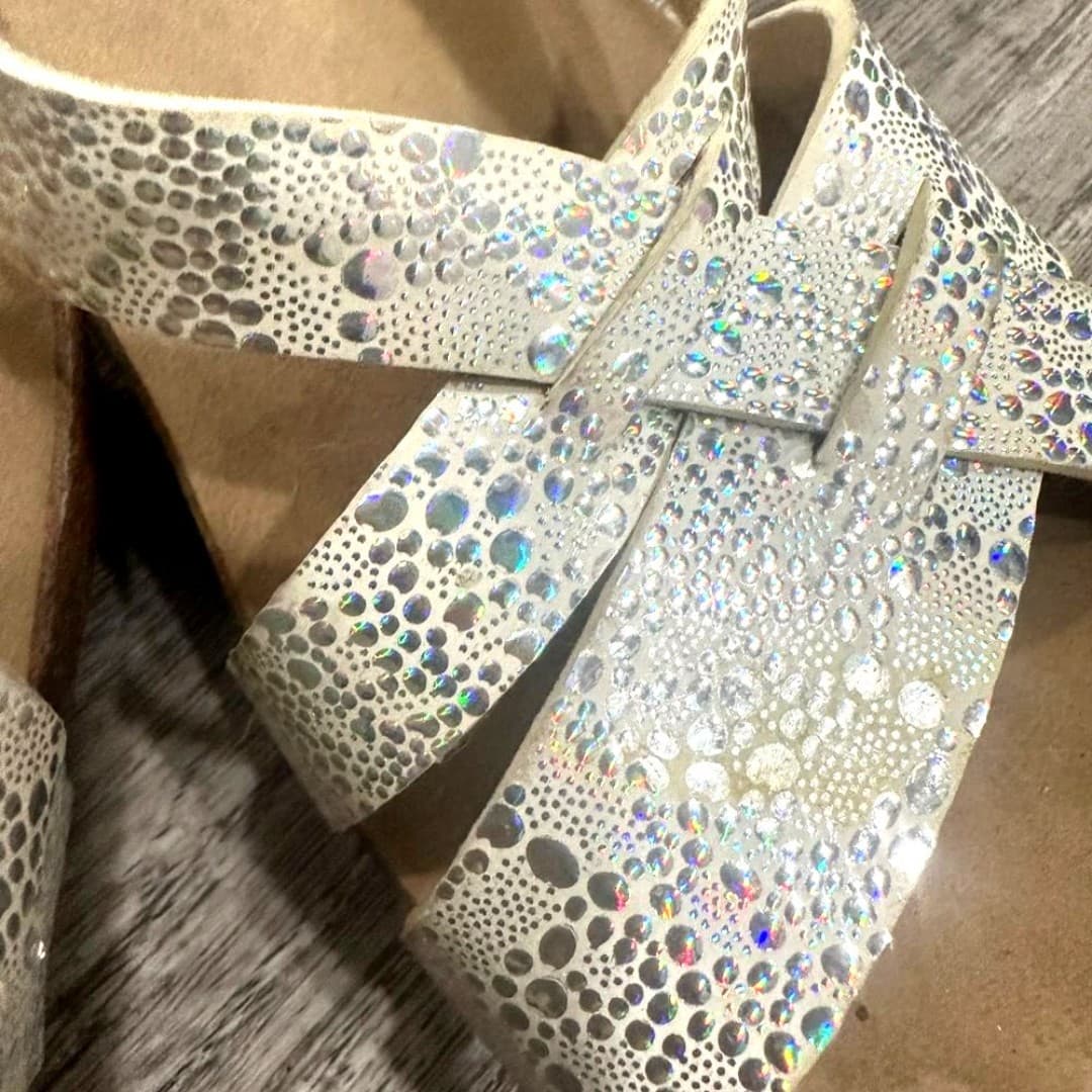 Women's Silver Glitter Sandals - Thumbnail 4