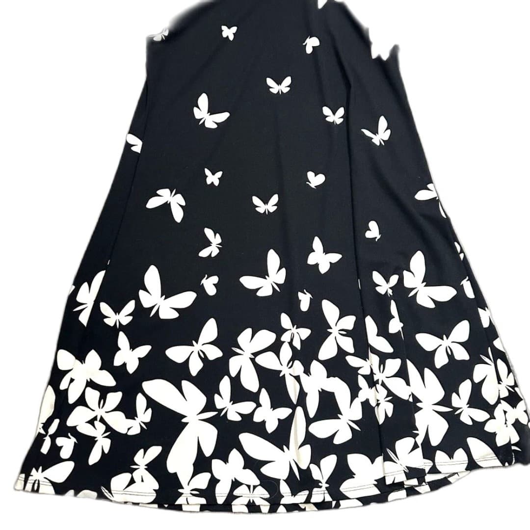 Black and White Butterfly Dress - Thumbnail 2