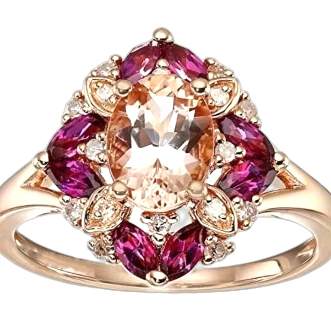 Sparkling 18K Gold Plated Ring Size: 7.5 - Thumbnail 8