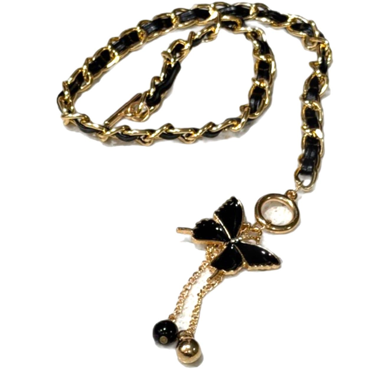 Black Velvet Twisted Mother Of Pearl Necklace Choker - Image 1