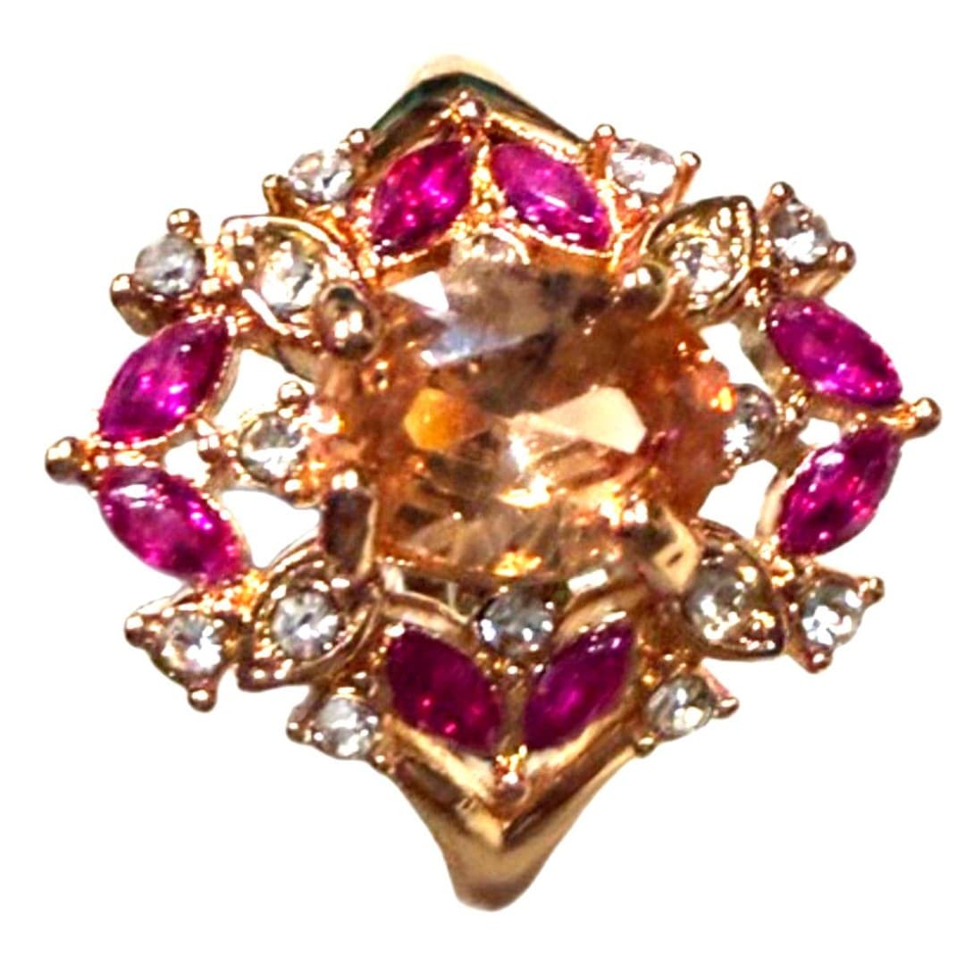 Sparkling 18K Gold Plated Ring Size: 7.5 - Thumbnail 4