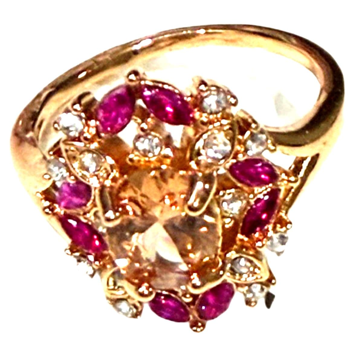 Sparkling 18K Gold Plated Ring Size: 7.5 - Image 1