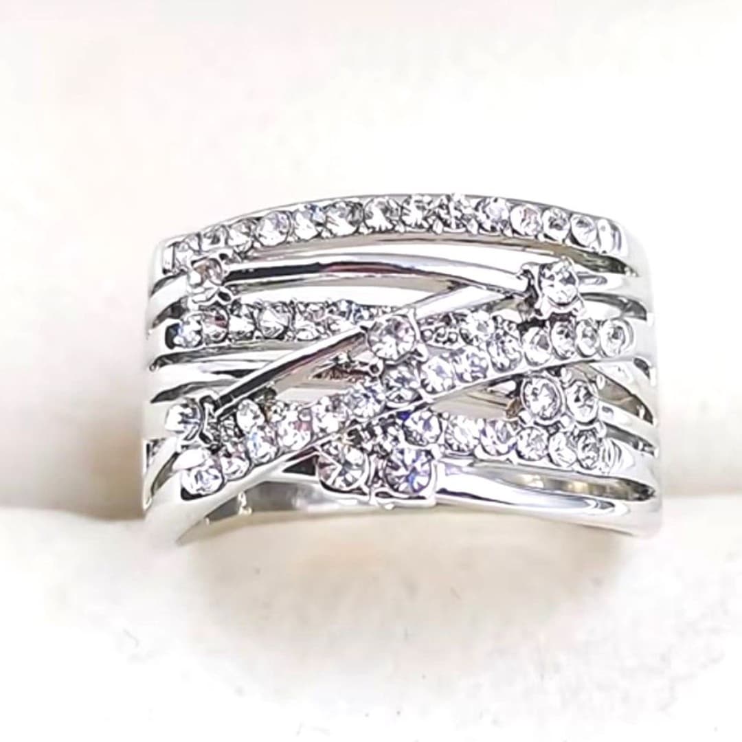 Sparkling Fashion Ring With Crystals Size : 8 - Thumbnail 5