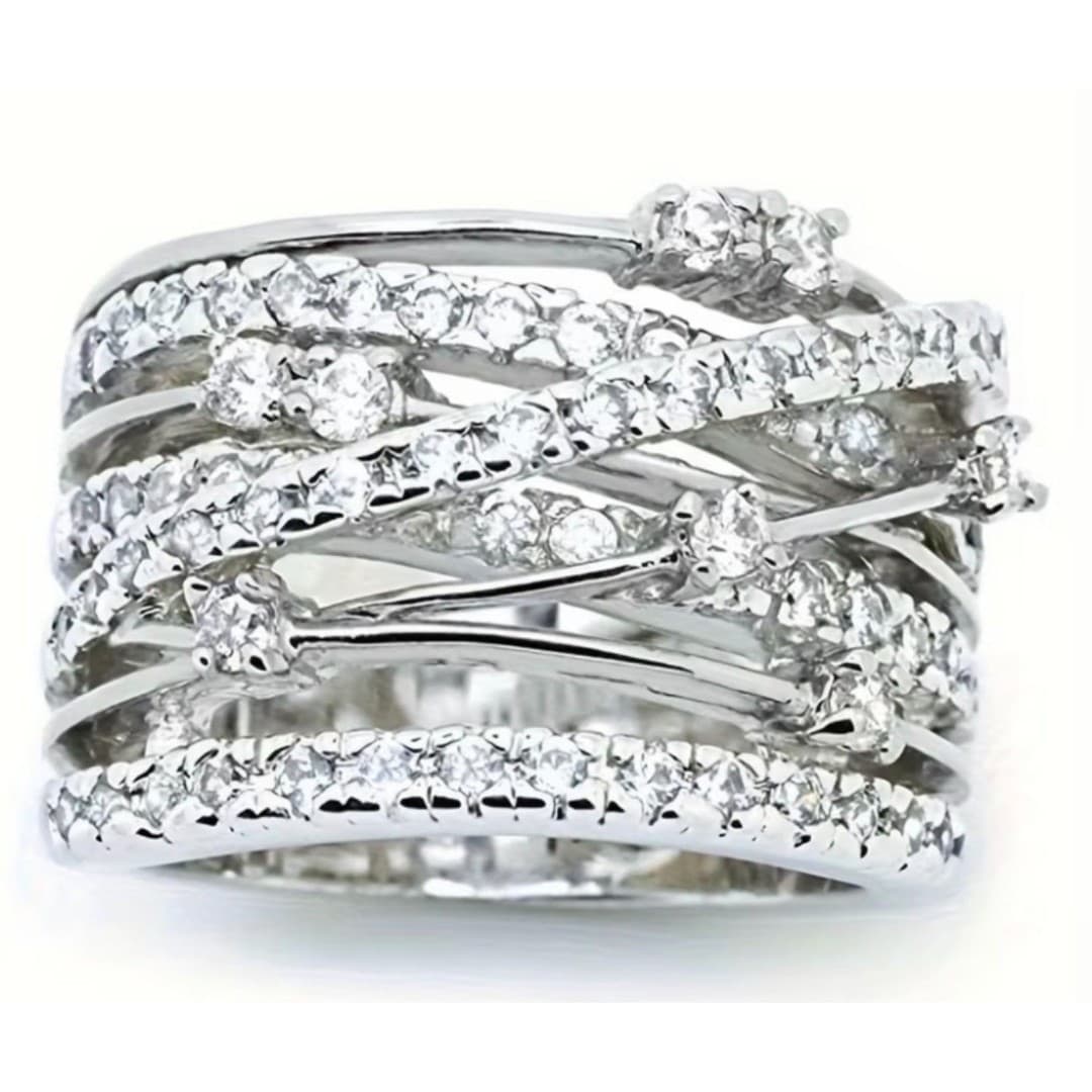 Sparkling Fashion Ring With Crystals Size : 8 - Thumbnail 7