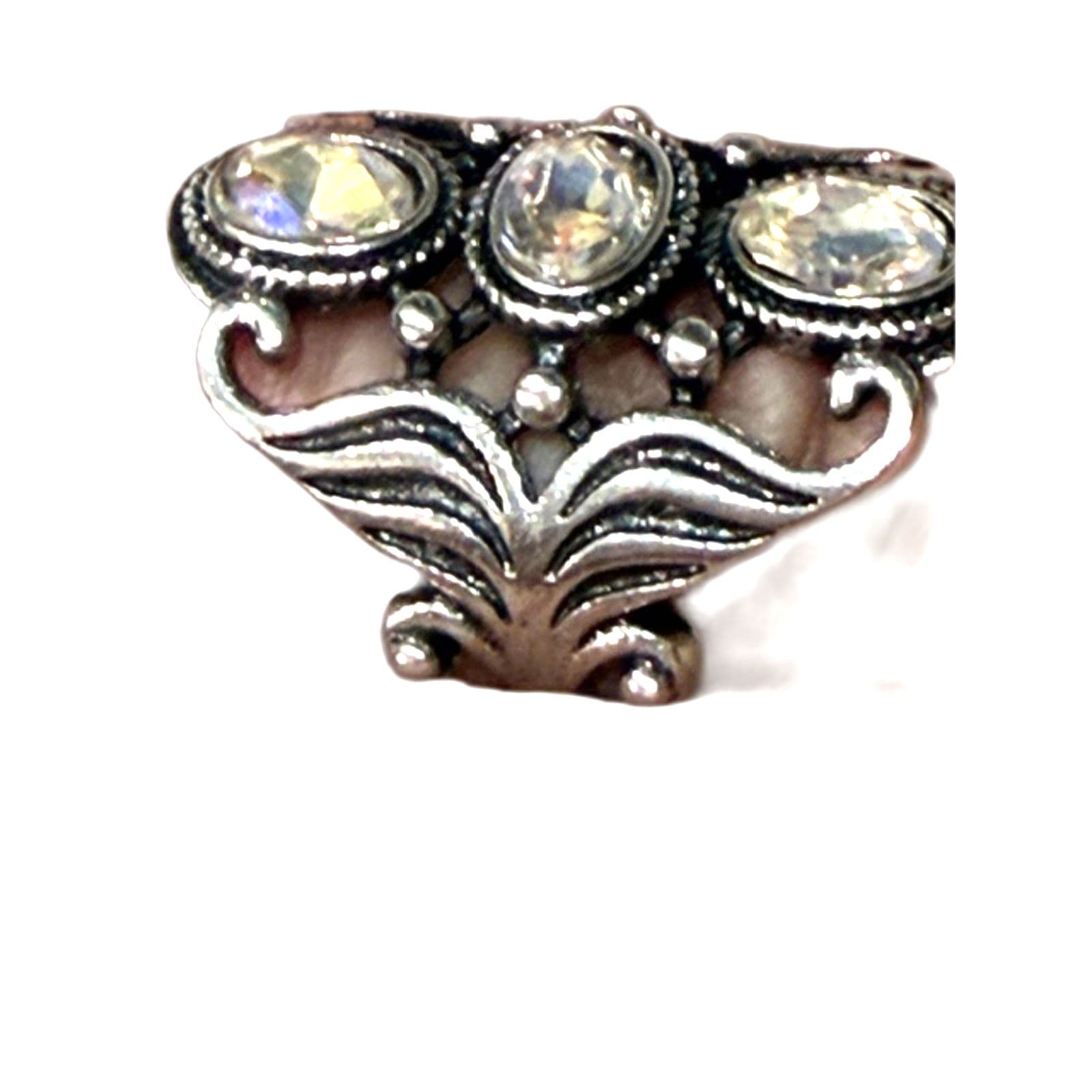 Triple Stone Moonstone Ring, Boho Vintage Style size 6.5 and 7 - Thumbnail 6