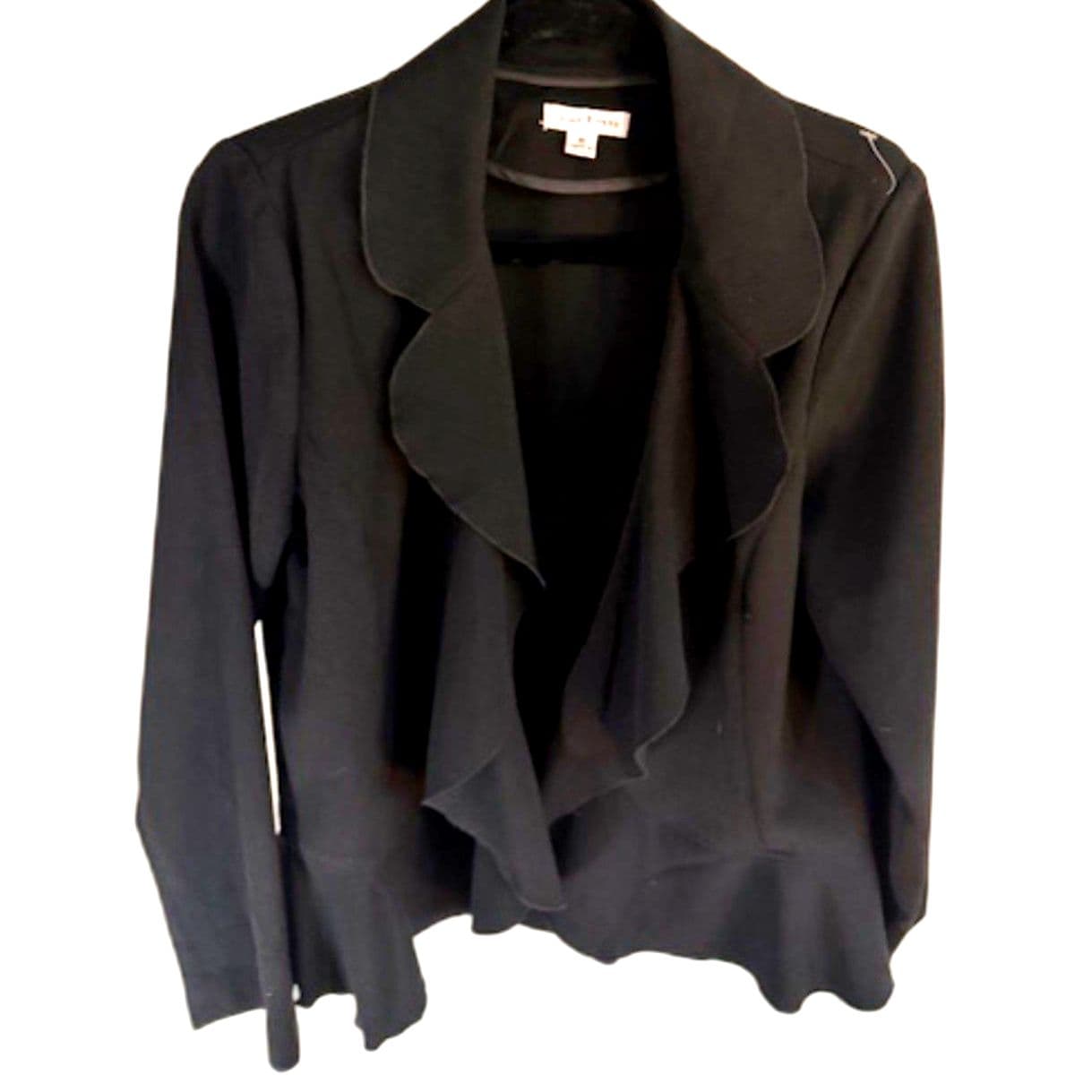 Joan Rivers Black Ruffle Front Blazer Jacket Size M Classic Elegant - Thumbnail 5