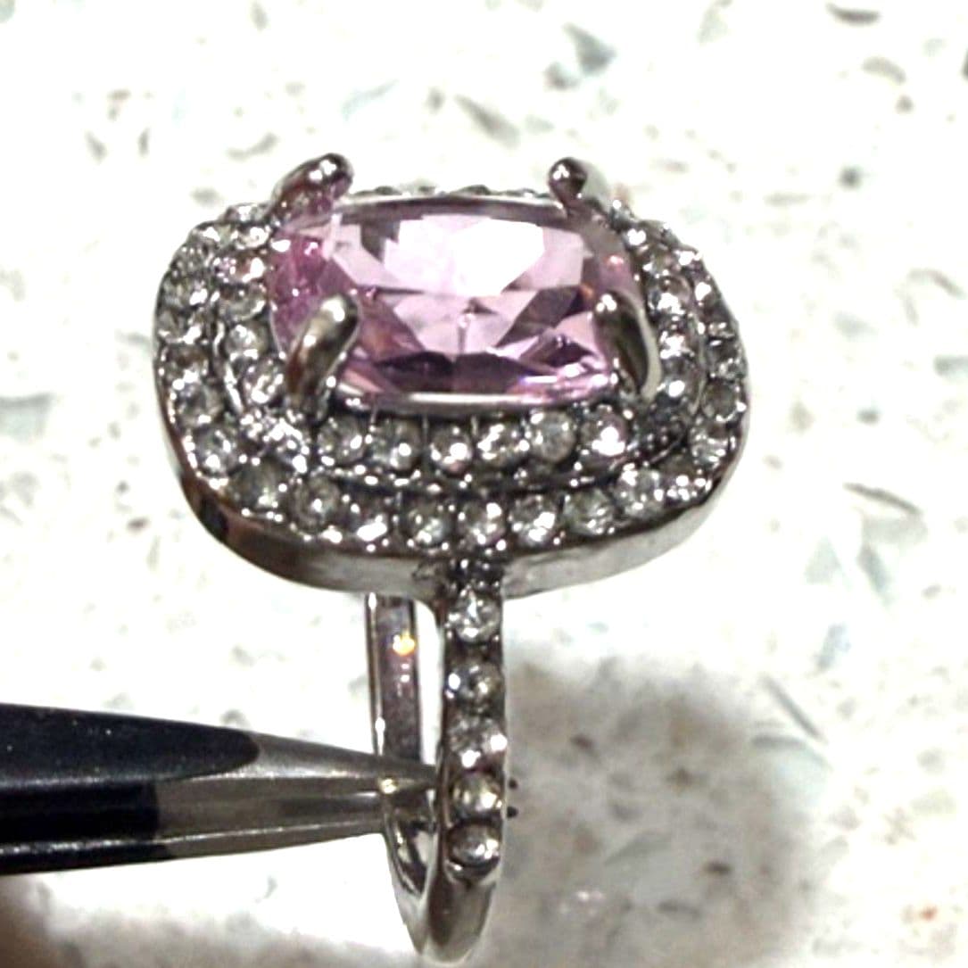 Sparkling Imitation Zircona Pink Fashion Ring - Thumbnail 6