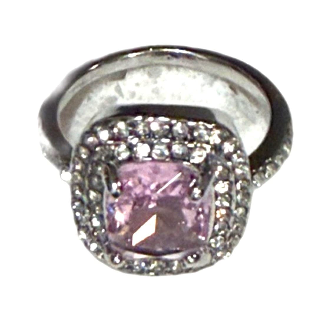 Sparkling Imitation Zircona Pink Fashion Ring - Image 1