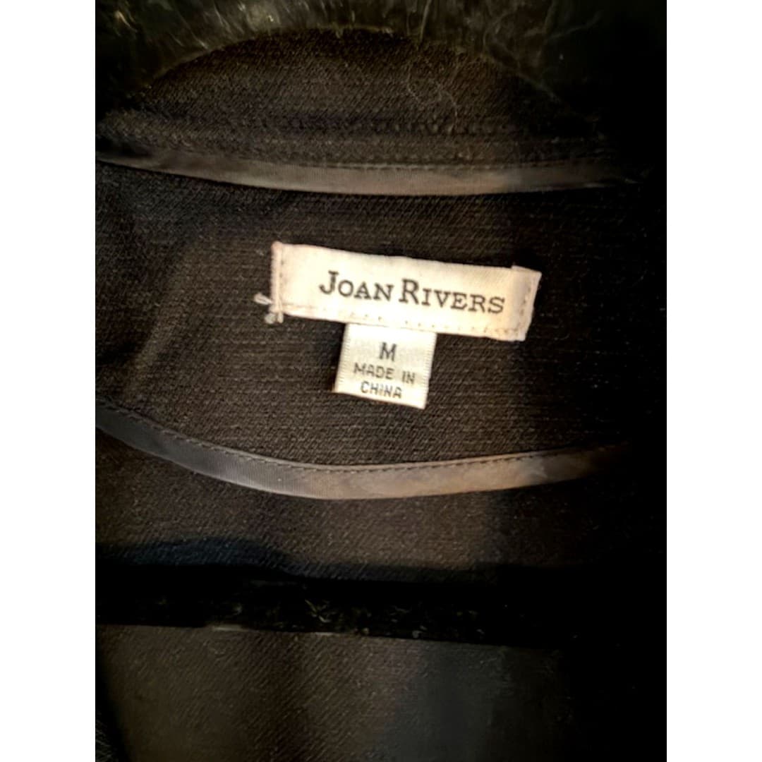 Joan Rivers Black Ruffle Front Blazer Jacket Size M Classic Elegant - Thumbnail 10