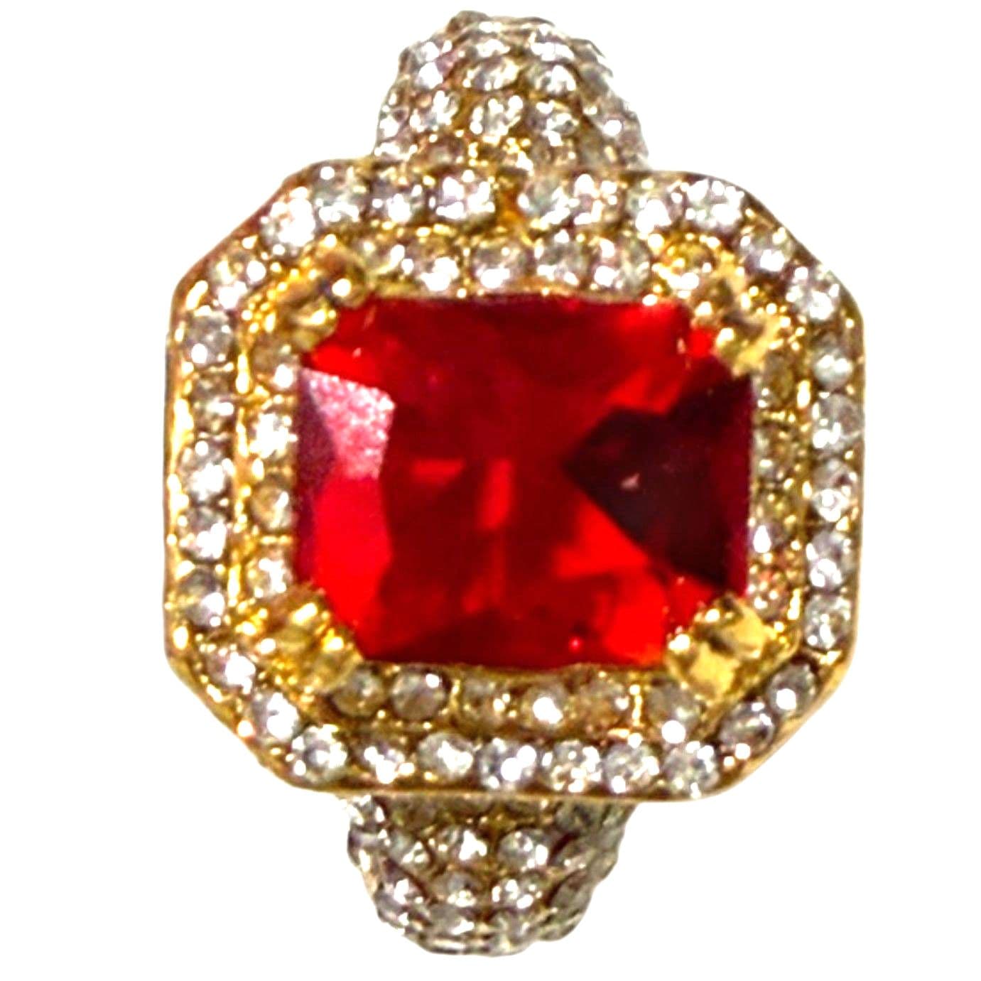Beautiful Synthetic Ruby Ring Size: 8 - Thumbnail 2