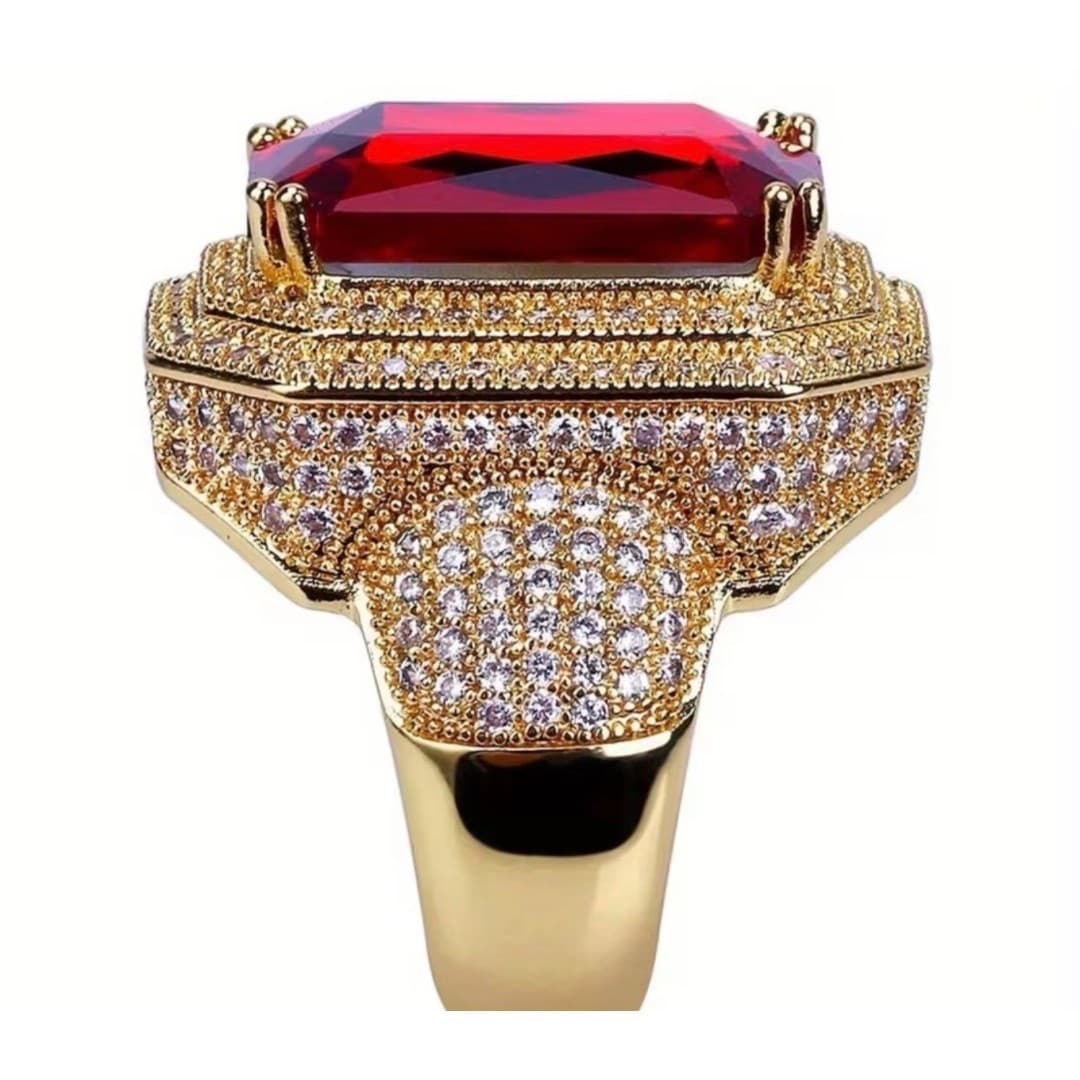 Beautiful Synthetic Ruby Ring Size: 8 - Thumbnail 8