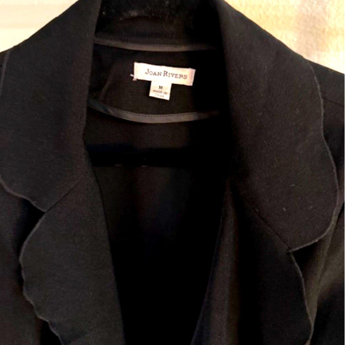 Joan Rivers Black Ruffle Front Blazer Jacket Size M Classic Elegant - Thumbnail 9