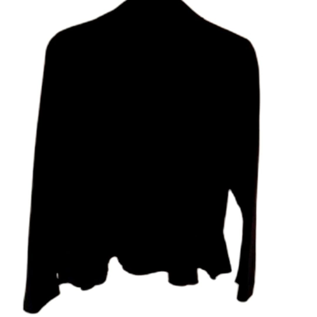 Joan Rivers Black Ruffle Front Blazer Jacket Size M Classic Elegant - Thumbnail 8