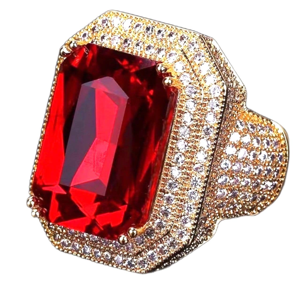 Beautiful Synthetic Ruby Ring Size: 8 - Thumbnail 6