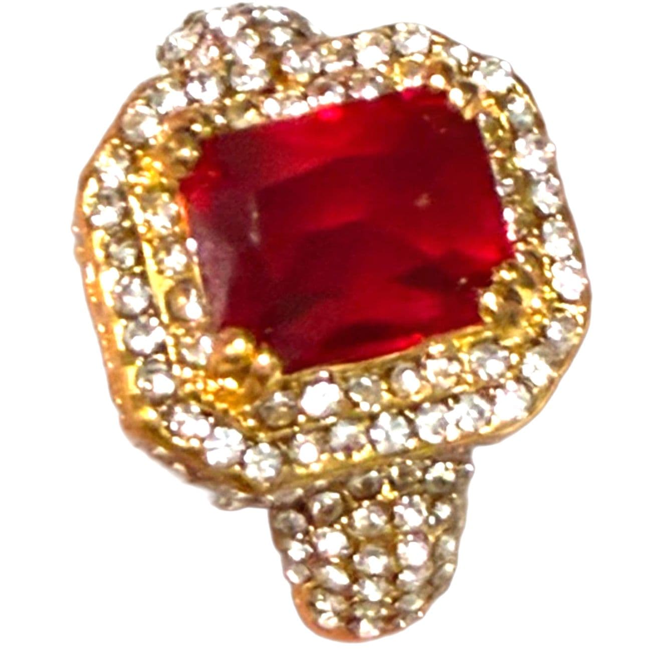 Beautiful Synthetic Ruby Ring Size: 8 - Thumbnail 7