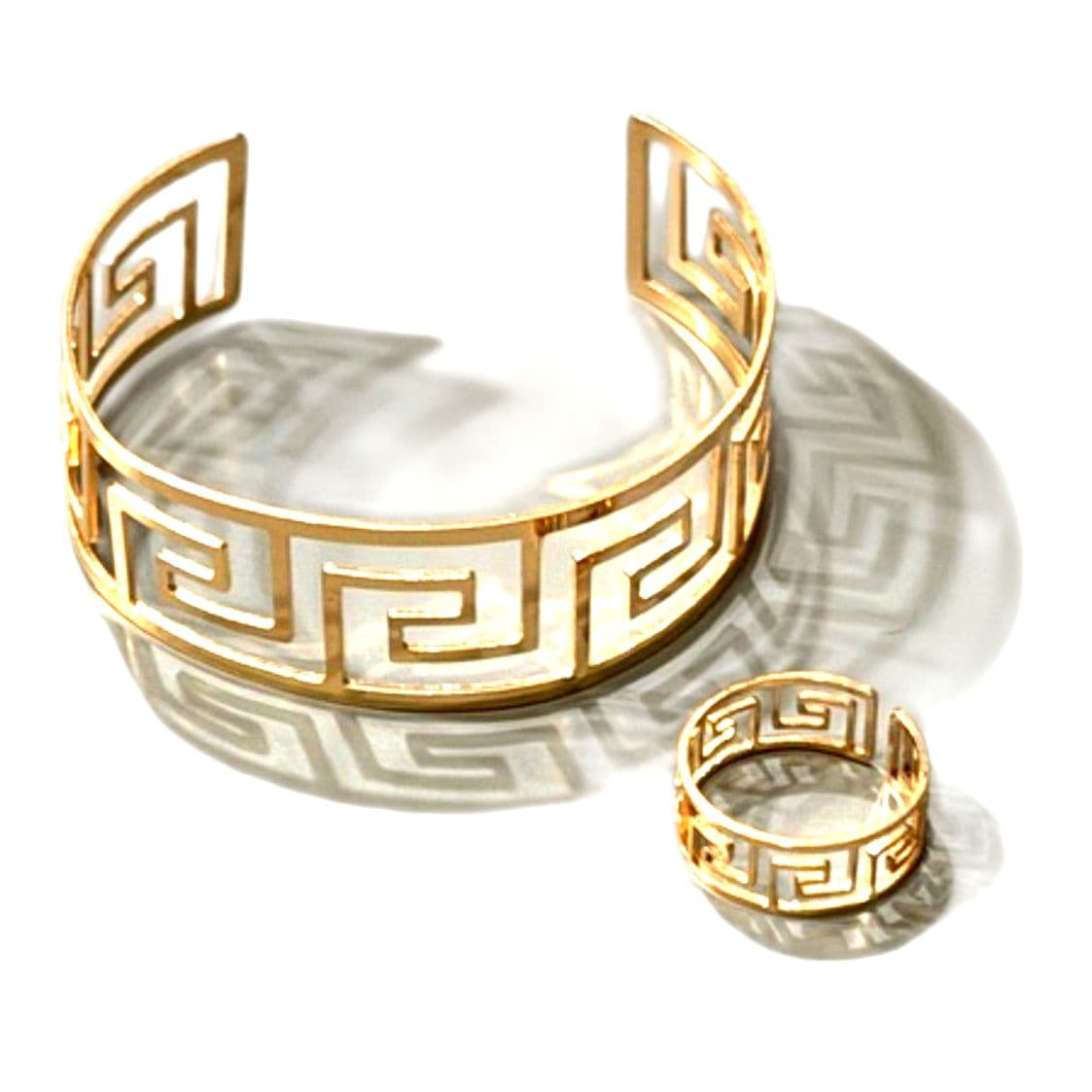 A Set Of Geometric Cut Bracelet And Ring Set - Thumbnail 2