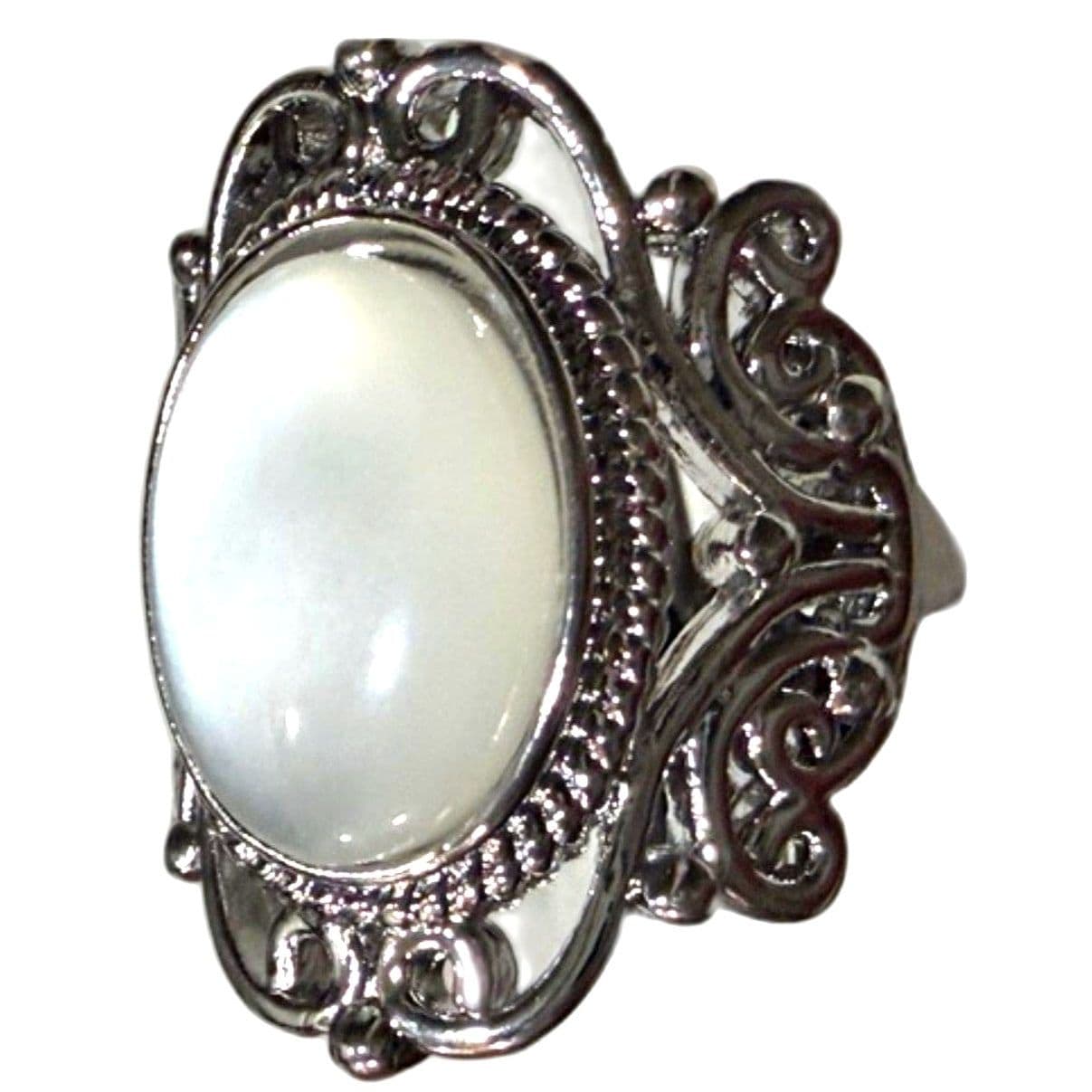 Silver Alloy Ring Size: 7.5 - Thumbnail 2