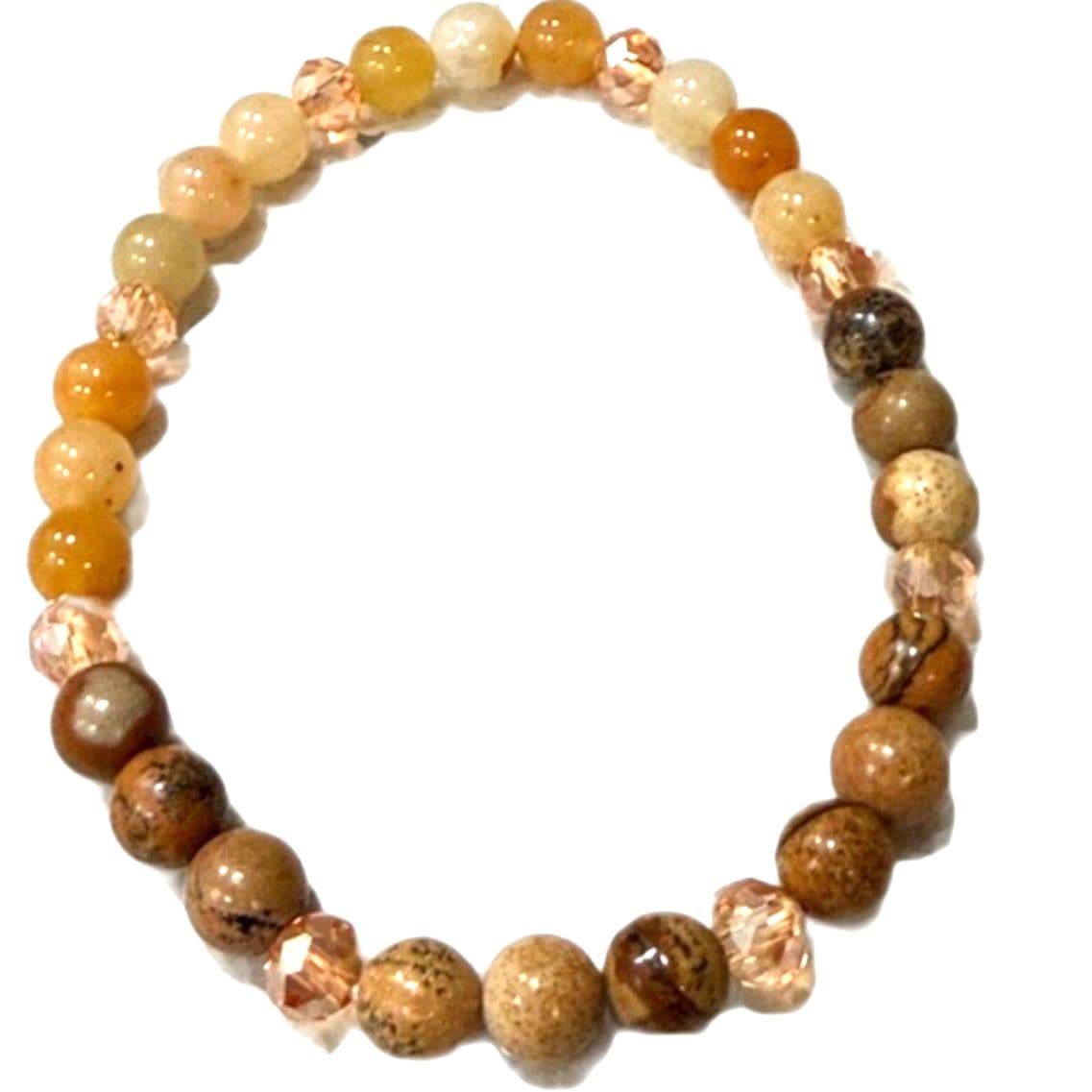 Citrine Stone beaded bracelet unisex handcrafted jewelry for men and women - Image 1