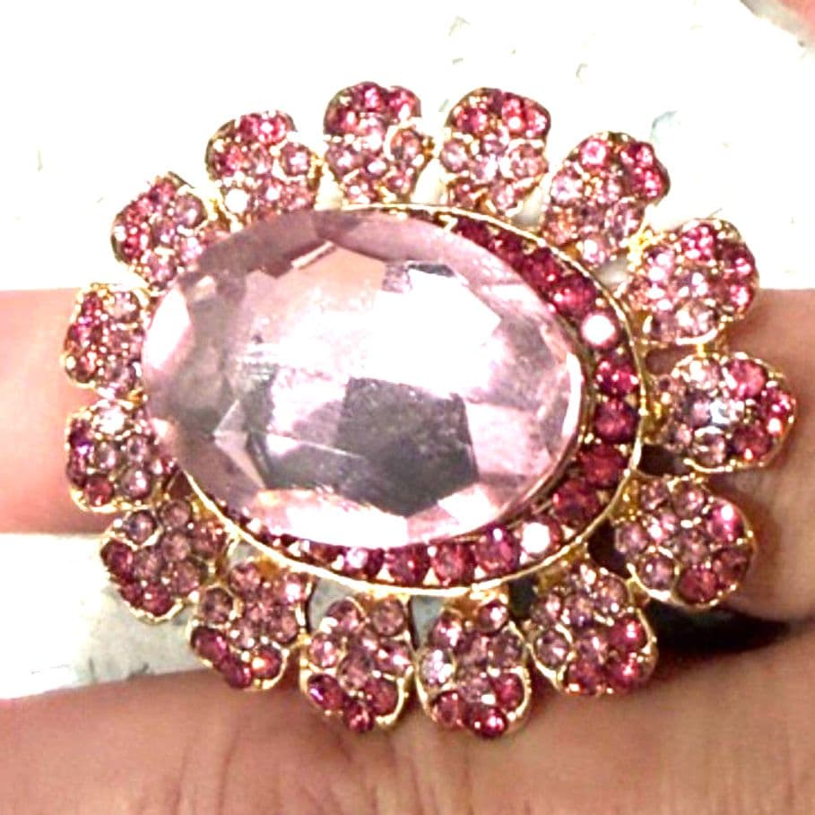 Elegant Adjustable Sunflower Ring With Sparkling Rhinestones - Thumbnail 9