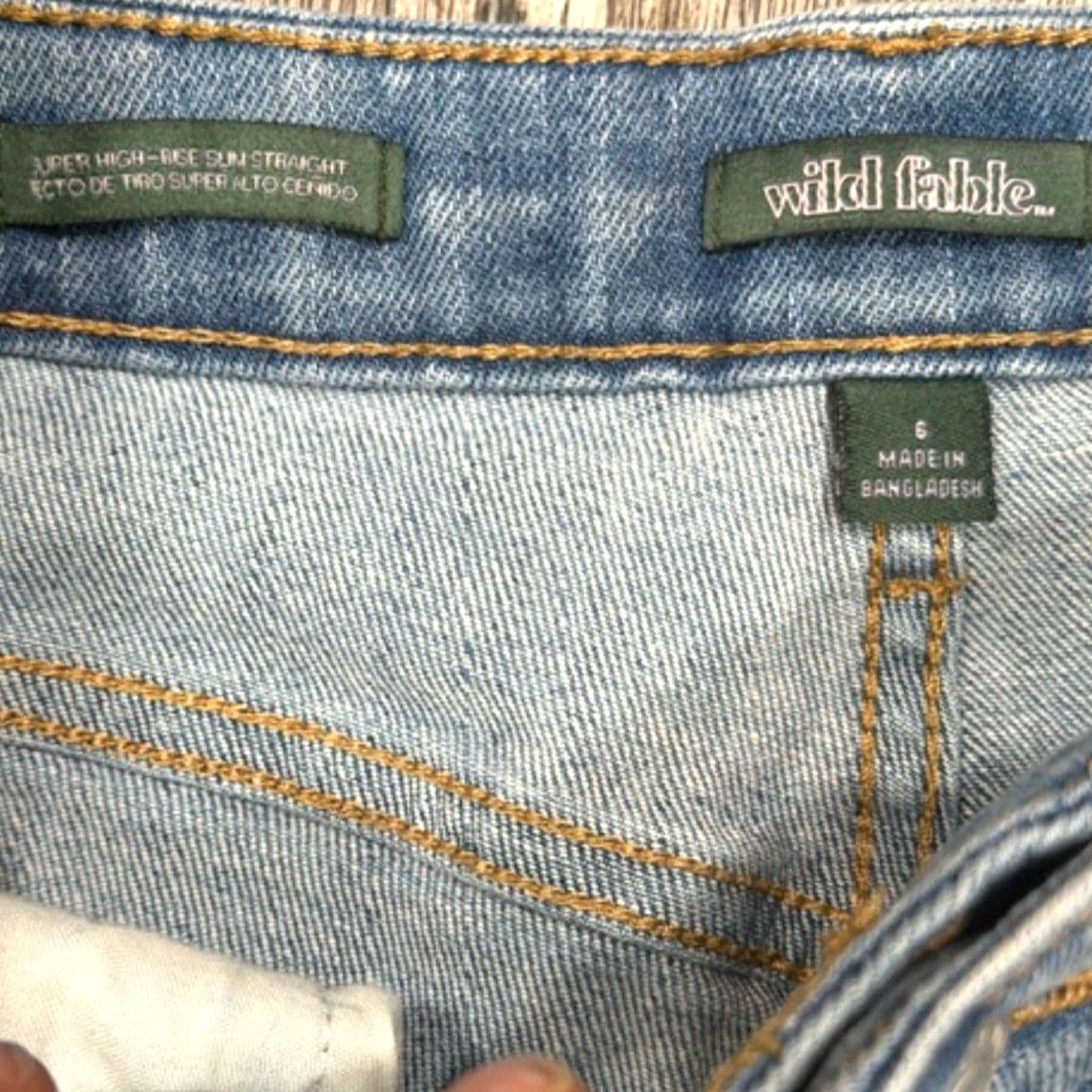 Wild Fable Light Wash Distressed Skinny Jeans Size 6 High Rise Stretch - Thumbnail 6