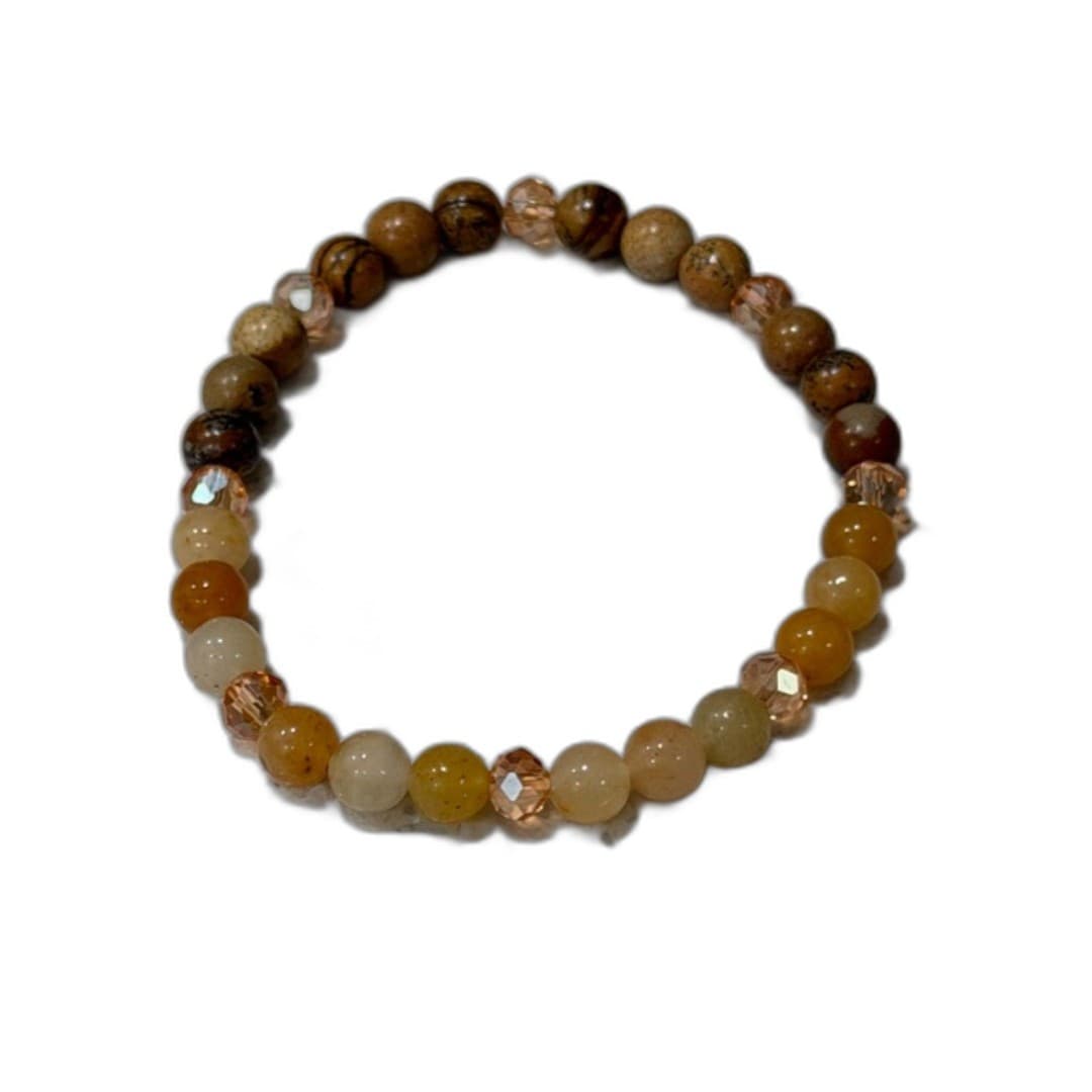 Citrine Stone beaded bracelet unisex handcrafted jewelry for men and women - Thumbnail 2