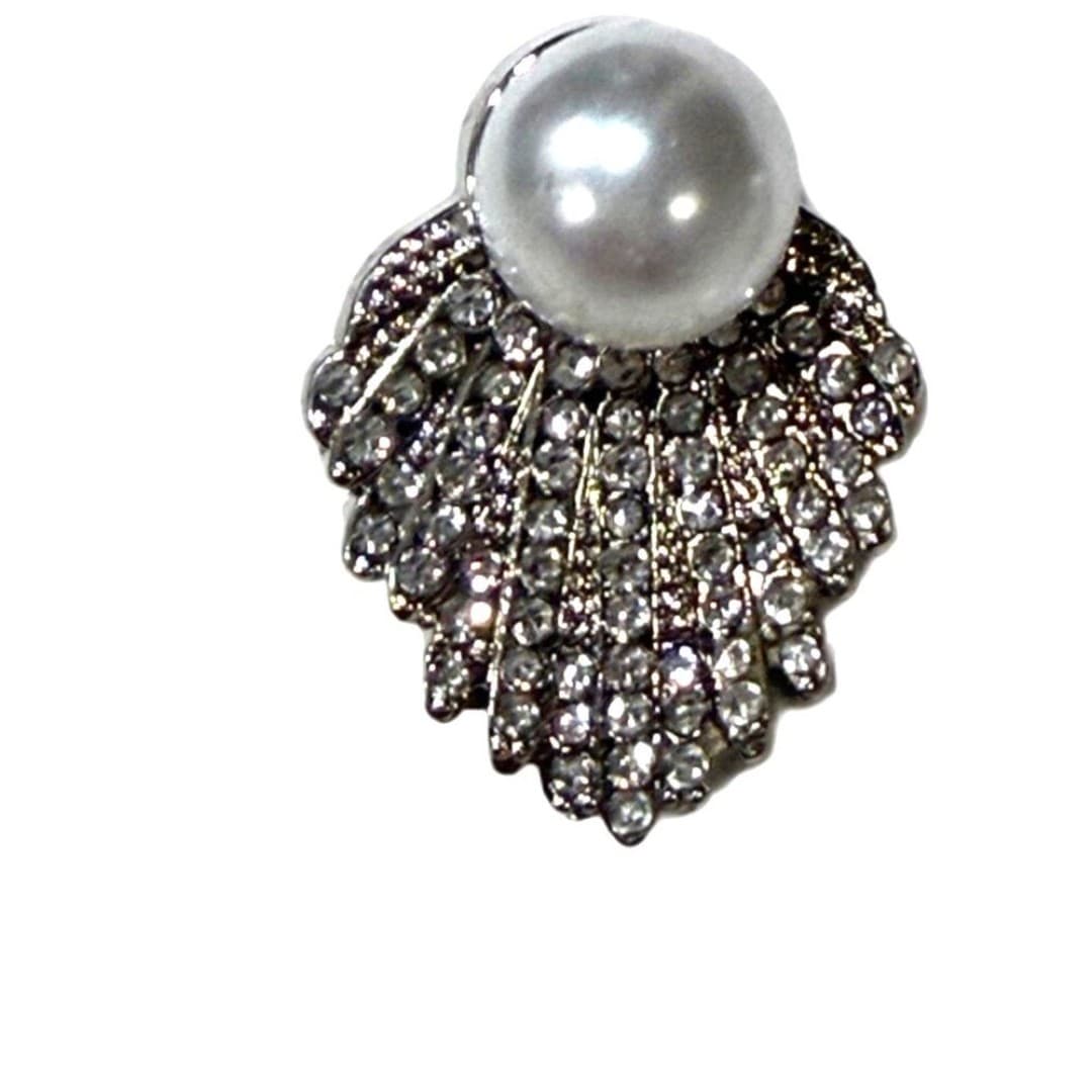 Elegant Faux Pearl & Rhinestone Statement Glam Drop Earrings - Thumbnail 5