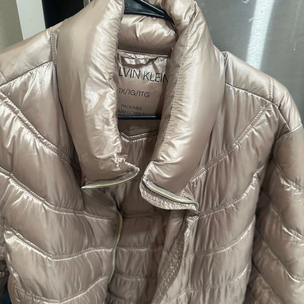 Calvin Klein Quilted Packable Down Taupe Puffer Jacket New - Thumbnail 5