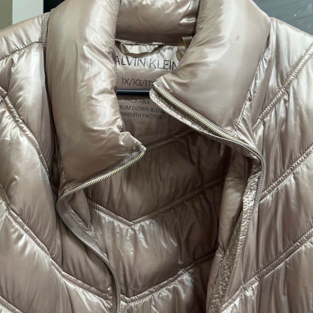 Calvin Klein Quilted Packable Down Taupe Puffer Jacket New - Thumbnail 7