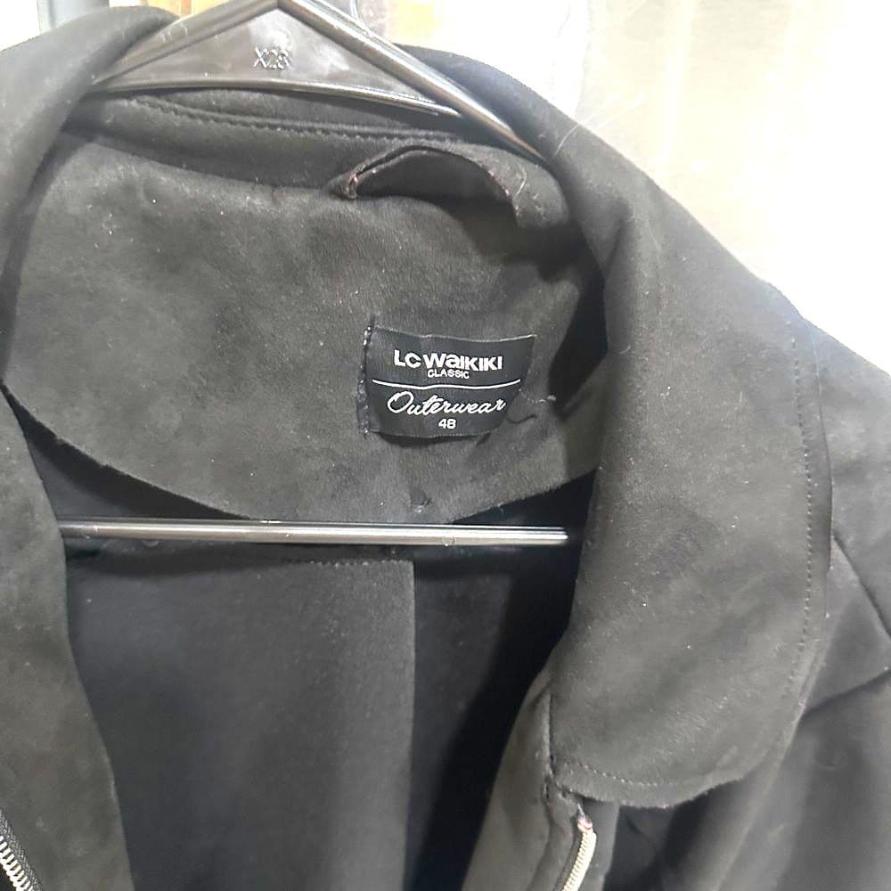 Black imitation suede jacket high quality - Thumbnail 5