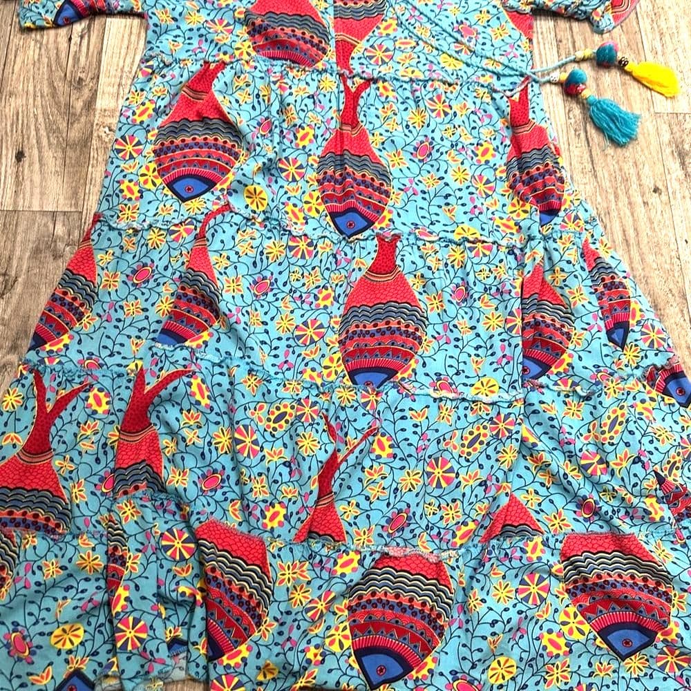 Vintage Beautiful Boho style mandala dress with tassels - Thumbnail 8