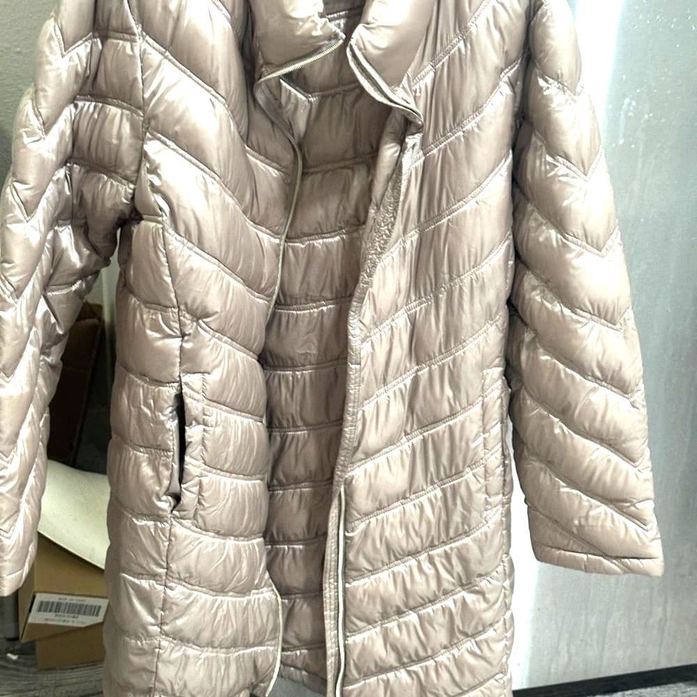 Calvin Klein Quilted Packable Down Taupe Puffer Jacket New - Thumbnail 6