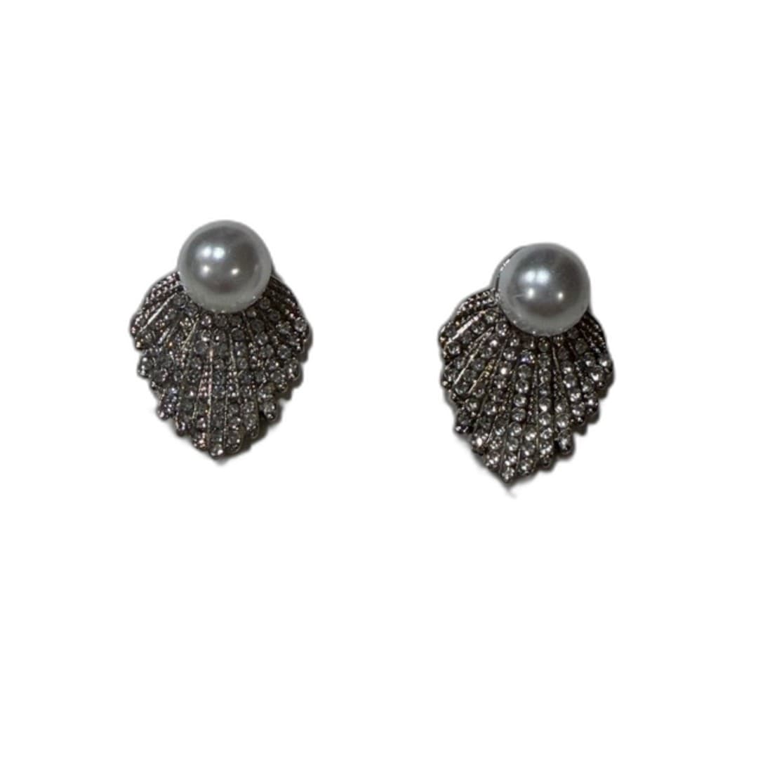 Elegant Faux Pearl & Rhinestone Statement Glam Drop Earrings - Thumbnail 5